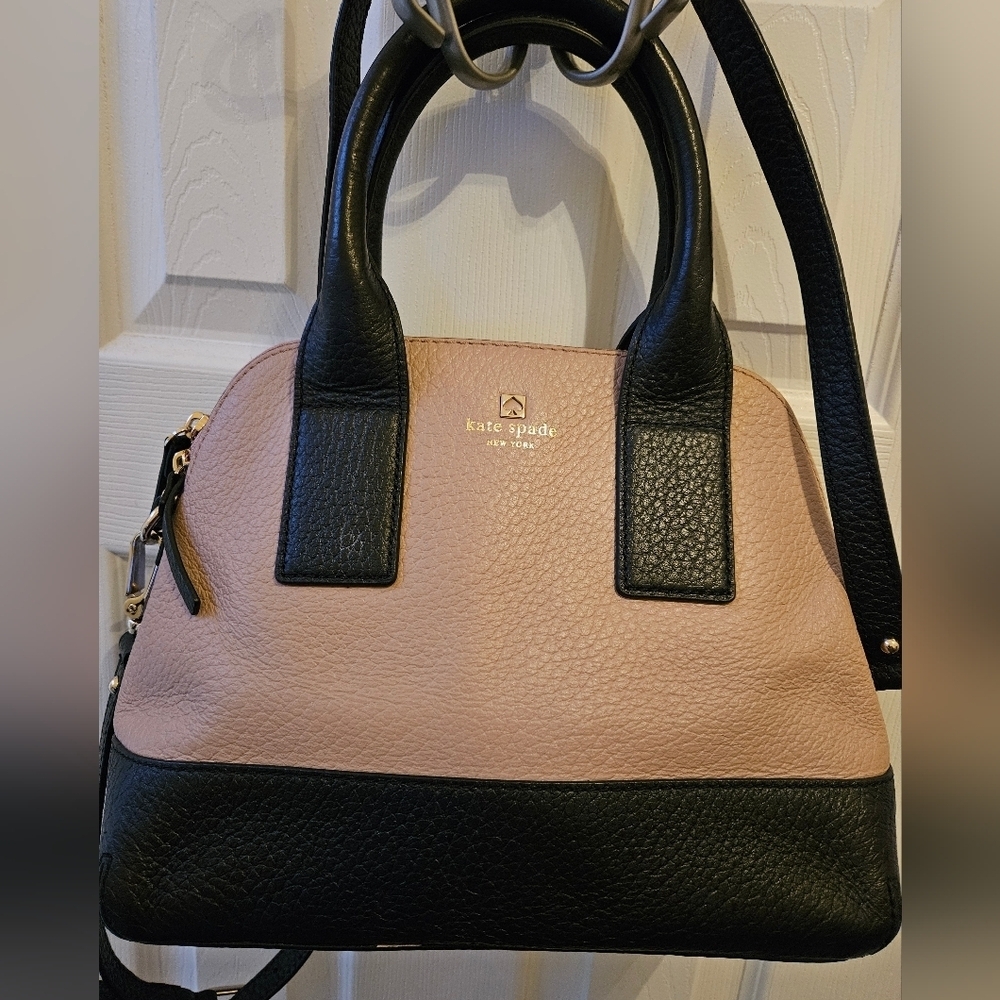 Kate Spade Southpark Avenue Jenny Black & Pink/Rose Beige Satchel/Shoulder Bag